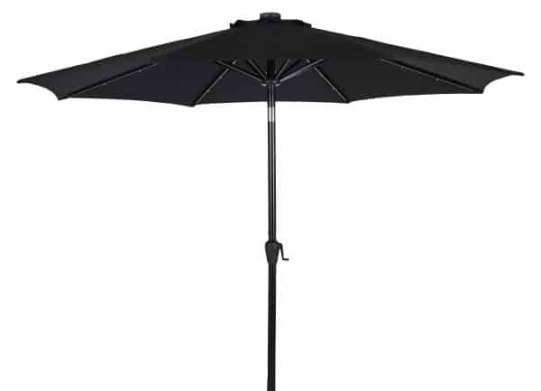 Buresø Parasol LED Med Hejs Og Tilt - Ø3m Sort