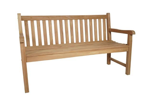 Klassisk havebænk i silver teak