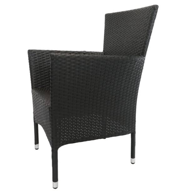 Holme kurvestol i sort 4-robe polyrattan