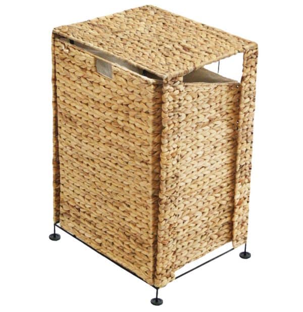 Linned boks – Vasketøjs kurv i vandhyacint flet