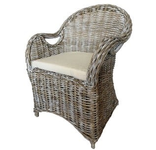 Athen Armstol I Rattanflet - Grå