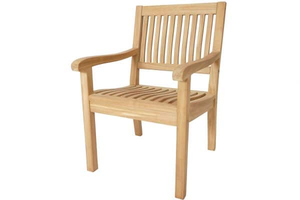 Lea Bagud-lænet Ergonomisk Teak Stol – Tidløst Udendørs Design