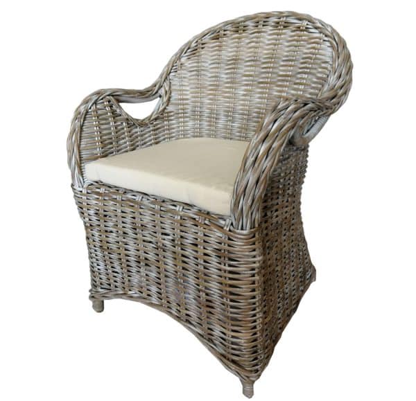 Athen Armstol I Rattanflet - Grå