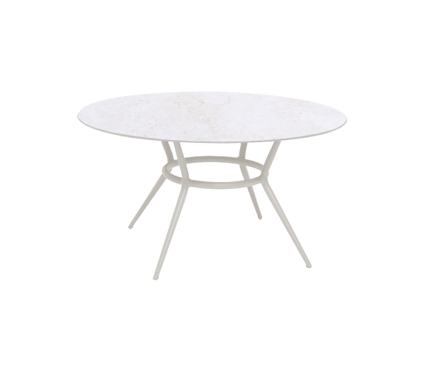 Joy Spisebord Ø144 cm – Rundt Cane-line Havebord Med Travertine-Look