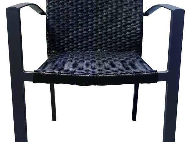 C 01 Alum Wicker Stacking Chair black C 01 Alum Wicker Stacking Chair black