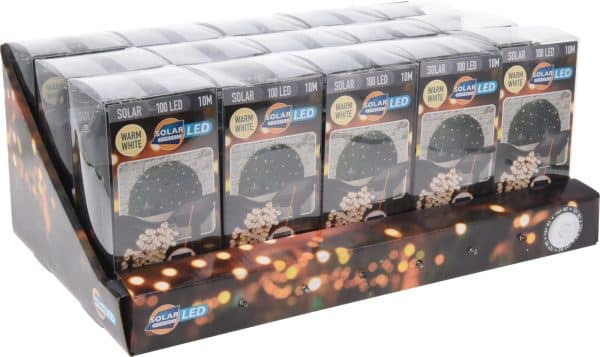 Solar Lyskæde Warm White 100 LED 10 m
