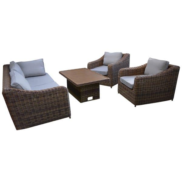 Zanzibar 3-pers sofa med 2 sofastole og bord