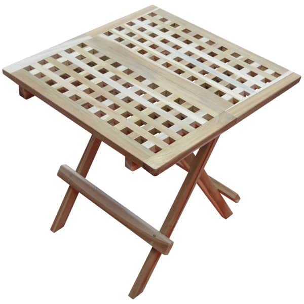 Rist klapbord i silver teak - 50x50cm