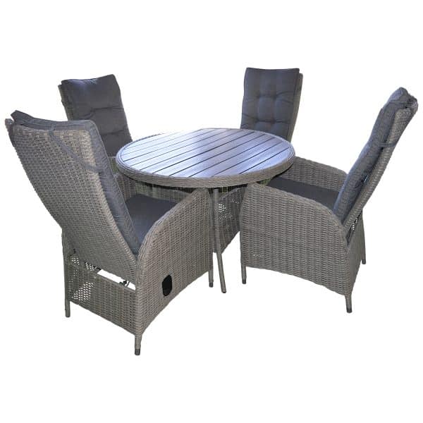 Sofia Havesæt med positionsstole og et rundt bord – stilrent design til din terrasse - Flere varianter