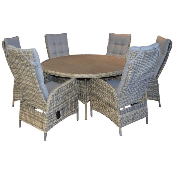 Cornelia Havesæt med positionsstole og et rundt bord – stilrent design til din terrasse - Flere varianter