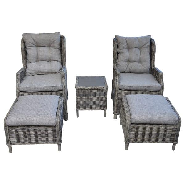 New Sofia Hyggesæt Med Positionsstole, Skamler og Sidebord - All weather hynder - Flere varianter