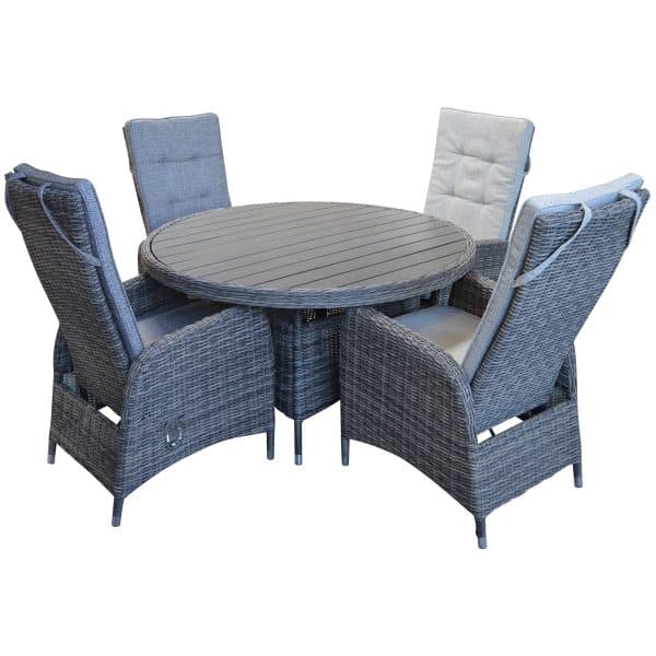 New Sofia Havesæt med positionsstole og et rundt bord – stilrent design til din terrasse - Flere varianter