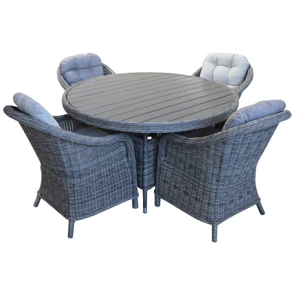 New Sofia Havesæt med lounge stole og et rundt bord – stilrent design til din terrasse - Flere varianter