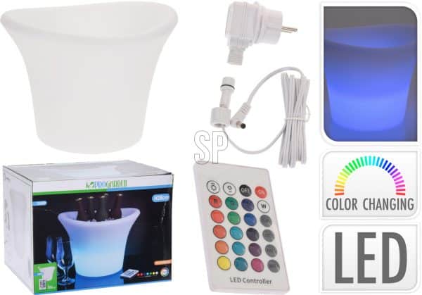 Progarden Drinkskøler 12 LED H28cm Genopladelig - Kan skifte farve