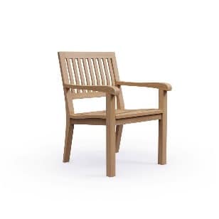 Lea Bagud-lænet Teak Stol – Tidløst Udendørsdesign