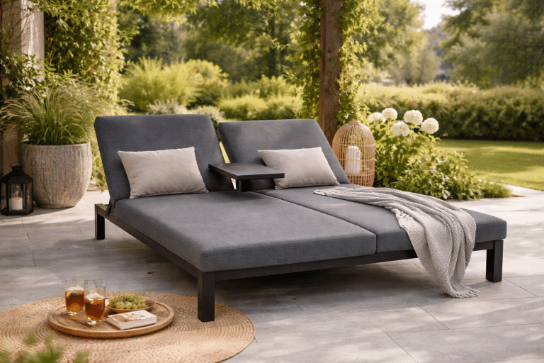 dobbelt solseng udendørs på terasse