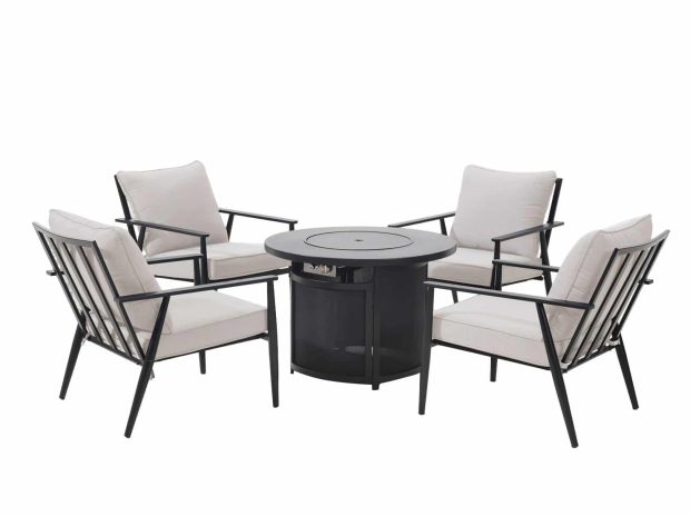item 25917,Steel Gas Firepit Dining Table & Chair item 25917,Steel Gas Firepit Dining Table & Chair